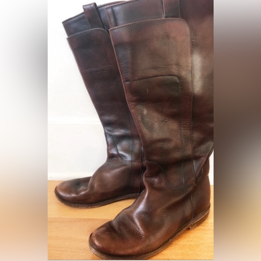 Frye Brown Leather Knee-High Boots - 6.5 - Picture 4 of 8